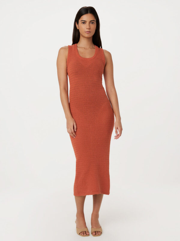 The Sleeveless Knit Long Dress in Red Clay – Frank And Oak Canada