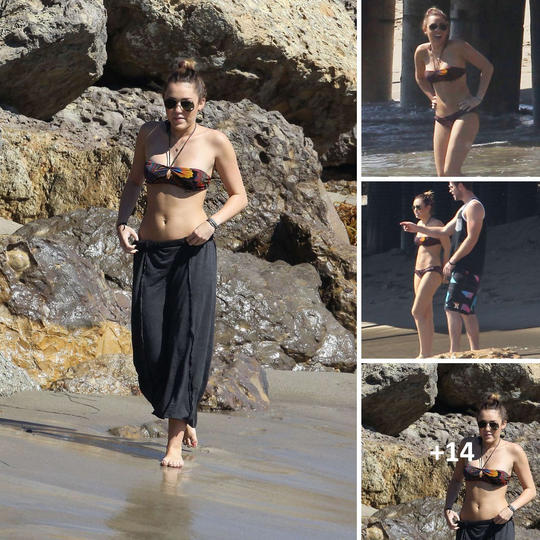 Miley Cyrus radiates selfassurance as she basks in the Malibu sunshine, effortlessly stylish in her laidback bikini snap…