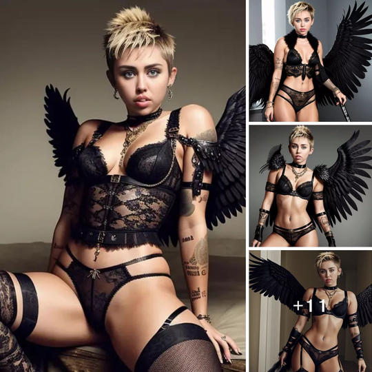 Witness the multidimensional artistic journey of Miley Cyrus in her radiant portrayal as the Fallen Angel ‎
