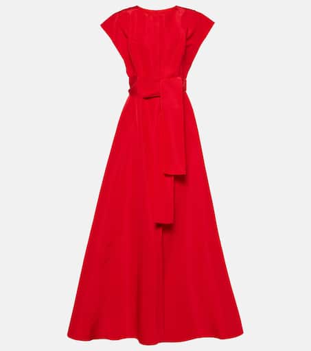 Belted silk gown in red – Carolina Herrera