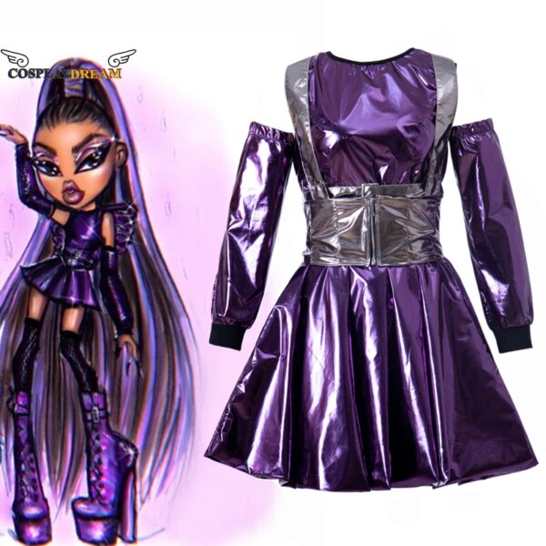 74.72C$ 50% OFF|Rain On Me Ariana Grande Lady Cosplay Costume Adult Women Outfit Sexy Purple Dress Set For Cocktail Party Skirt Halloween Outfit – Cosplay Costumes