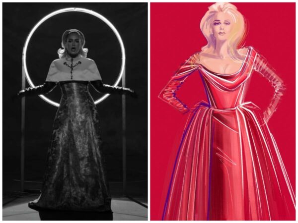 Oh My God: Adele wears scarlet Vivienne Westwood corseted dress in new video