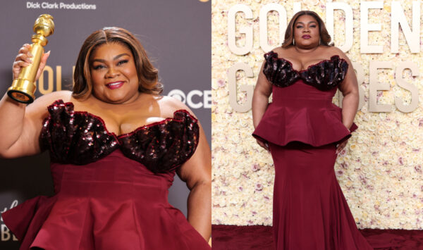 Golden Globe 2024 Winner Da’vine Joy Randolph Sees Red in Rodarte Gown and Celebrates Her ‘Fairy Tale Moment’