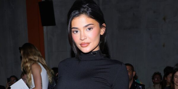 Kylie Jenner Wears Black Triangle Bikini With Belly Chain