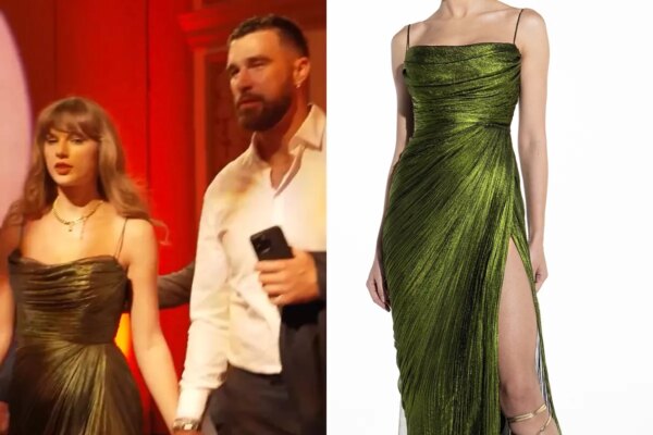Taylor Swift stuns in $2,405 green gown at Las Vegas Gala with Travis Kelce