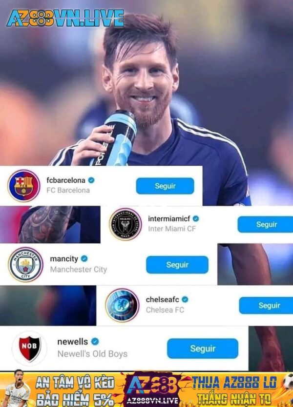 Messi vừa theo dõi 5 câu lạc bộ trên Instagram 🇦🇷 🐐