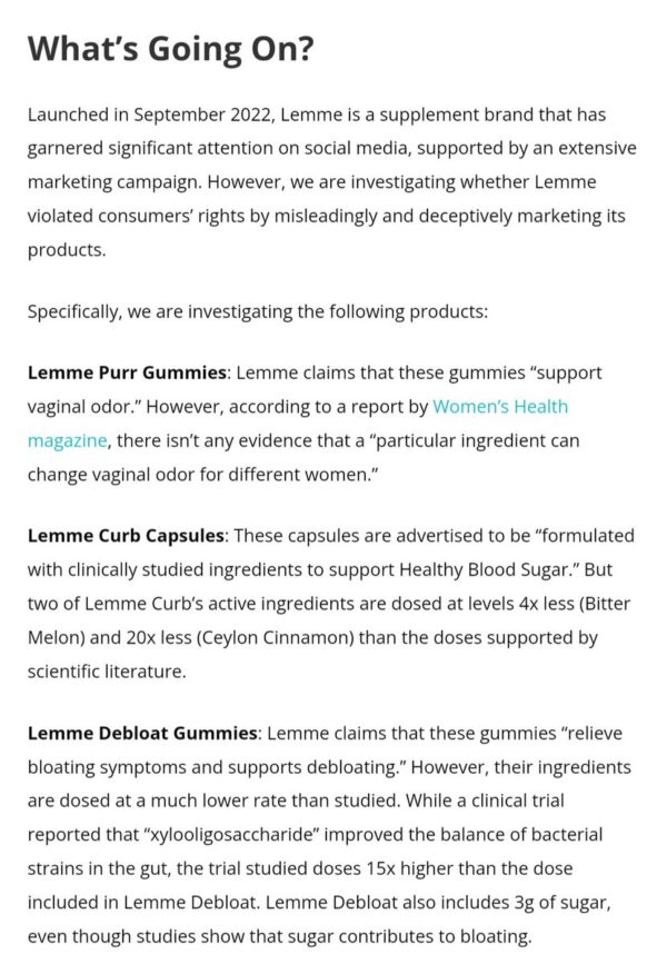 Zimmerman Reed law firm is currently investigating Kourtney Kardashian's supplement line, Lemme, for making false claims about their products https://t.co/JmHEPB0eJC