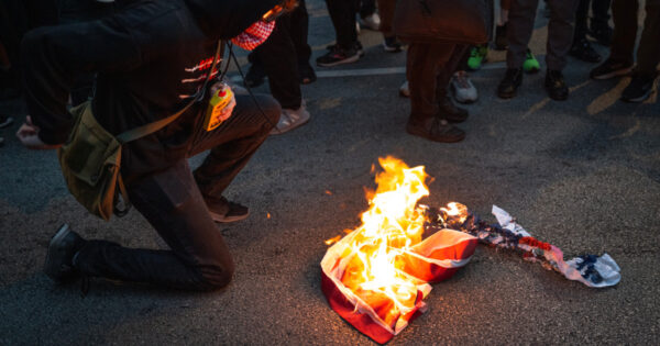 Trump pushes unconstitutional punishment for flag-burning at DNC protests