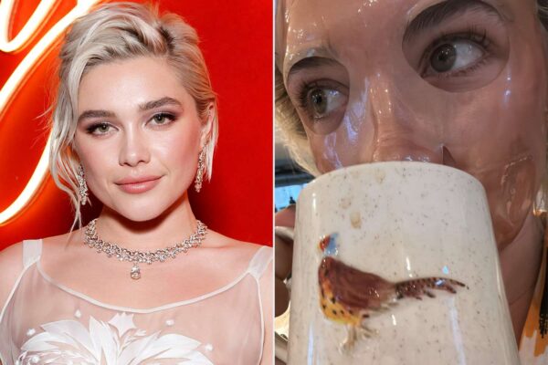 Florence Pugh Sports Face Mask amid Early Morning Beauty Prep