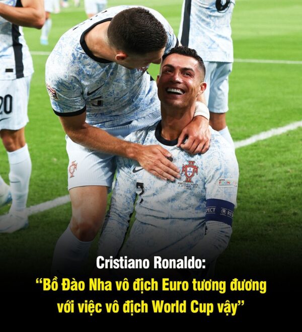 💬Cristiano Ronaldo: "Bồ Đào Nha vô địch EURO tương đương với World Cup. Tôi đã giành được hai danh hiệu cho Bồ Đào Nha…