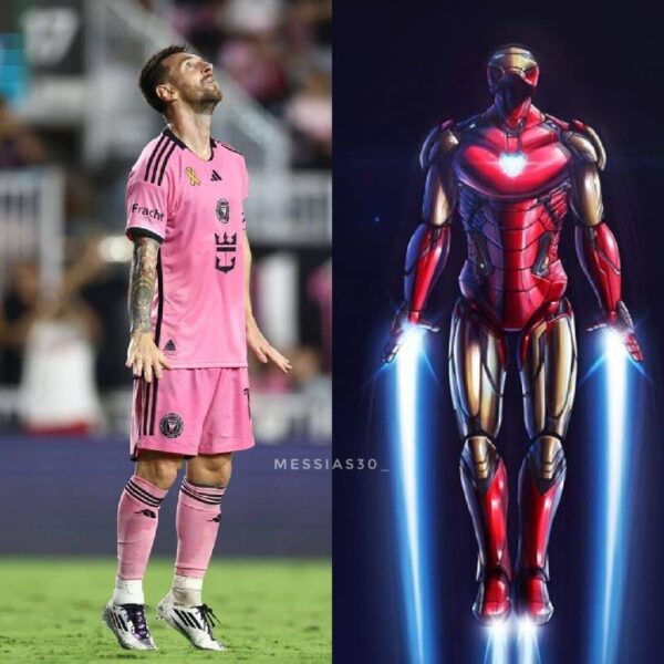 Màn ăn mừng mới nhất của Leo Messi 😳 Hy vọng G.O.A.T chỉ ăn mừng như Iron Man chứ đừng bay về hành tinh của mình 🦸‍♂️�…