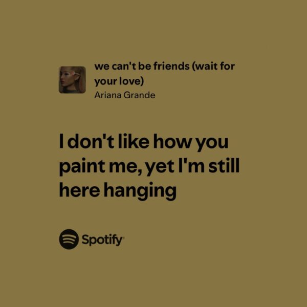 ariana grande / we can’t be friends https://t.co/M7EdHNU0MV