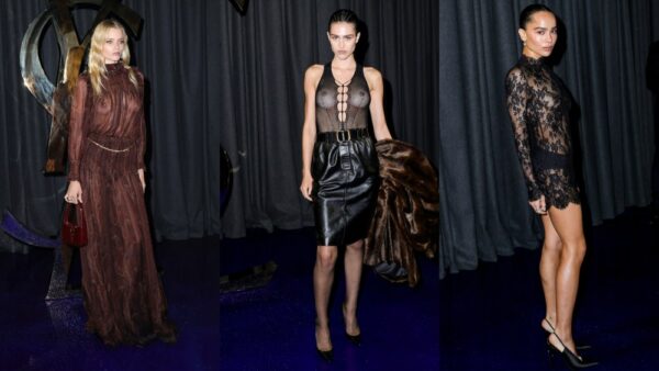 Celebrities in Sheer Looks at Saint Laurent Spring 2025 RTW Front Row [PHOTOS]