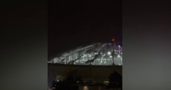 Wind from Hurricane Milton tears apart roof of Tampa’s Tropicana Field