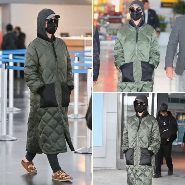 Katy Perry goes incognito in a hooded coat and a black face mask