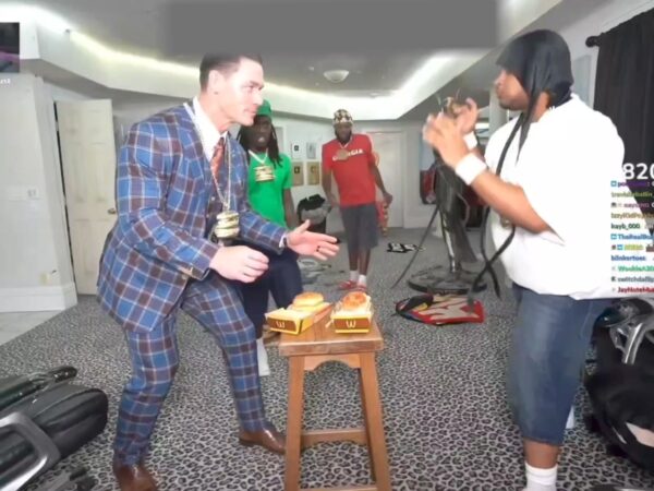 Not Kai Cenat mad at John Cena for sitting on Nicki Minaj’s chair 😭😂 | Not Kai Cenat mad at John Cena for sitting on Nicki Minaj’s chair 😭😂 . . . #kaicenat #johncena #kaicenatclips #nickiminaj #twitch