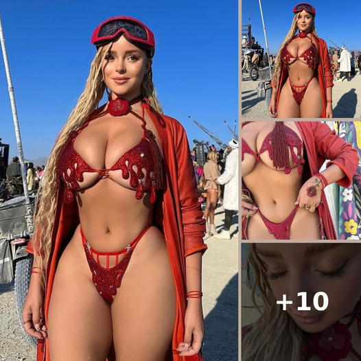 Demi Rose turns up the heat at Burning Man with her sizzling snaps in daring red lingerieprepare to be mesmerized!