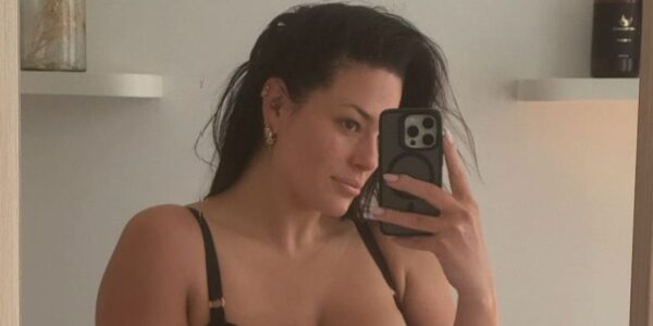 Did Ashley Graham just take a bath in lingerie and fluffy heels?