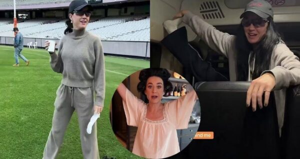 Katy Perry is stunned by a bizarre sign at the MCG as she prepares for her AFL Grand Final performance – CELEB NEWS