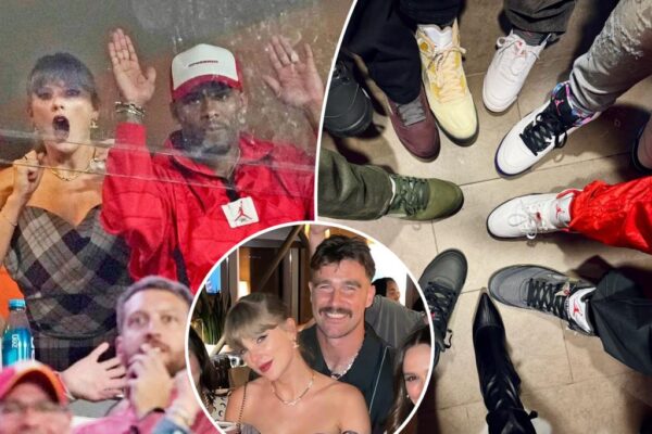 Travis Kelce’s BFF proves Taylor Swift is one of the boys with post-Chiefs game squad photo