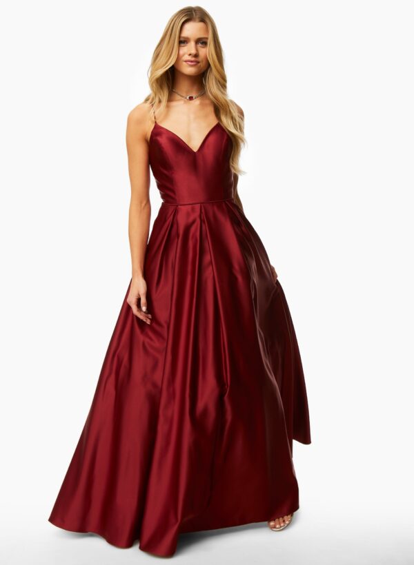 Satin Fit & Flare Ball Gown